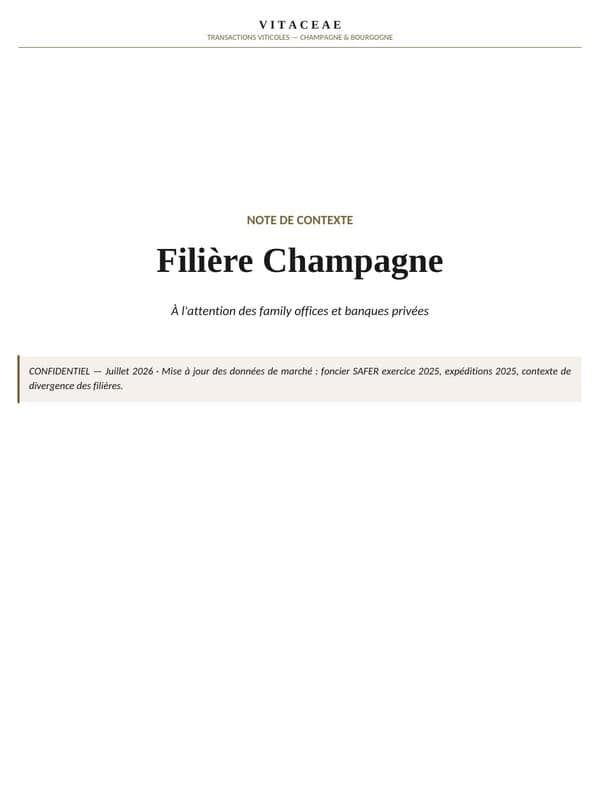 Note de contexte VITACEAE sur la filière Champagne, à l'attention des family offices et des banques privées